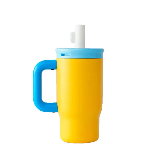 Auto Mug with Handle and Straw